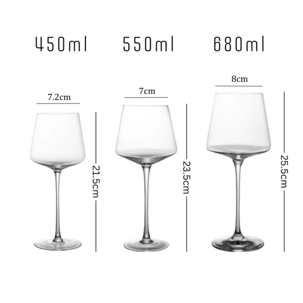 magette Ultra-Thin Angular Crystal Wine Glasses – Set of 4 - Image 7