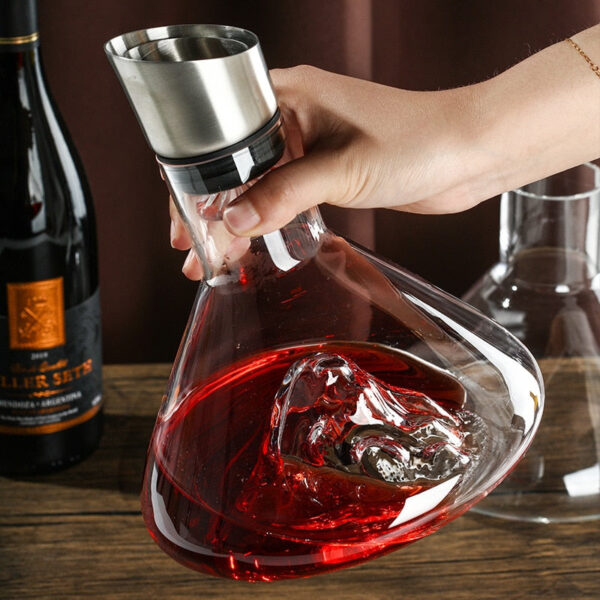 magette Conical Flask Waterfall Wine Decanter – Unique Aerating Carafe - Image 5